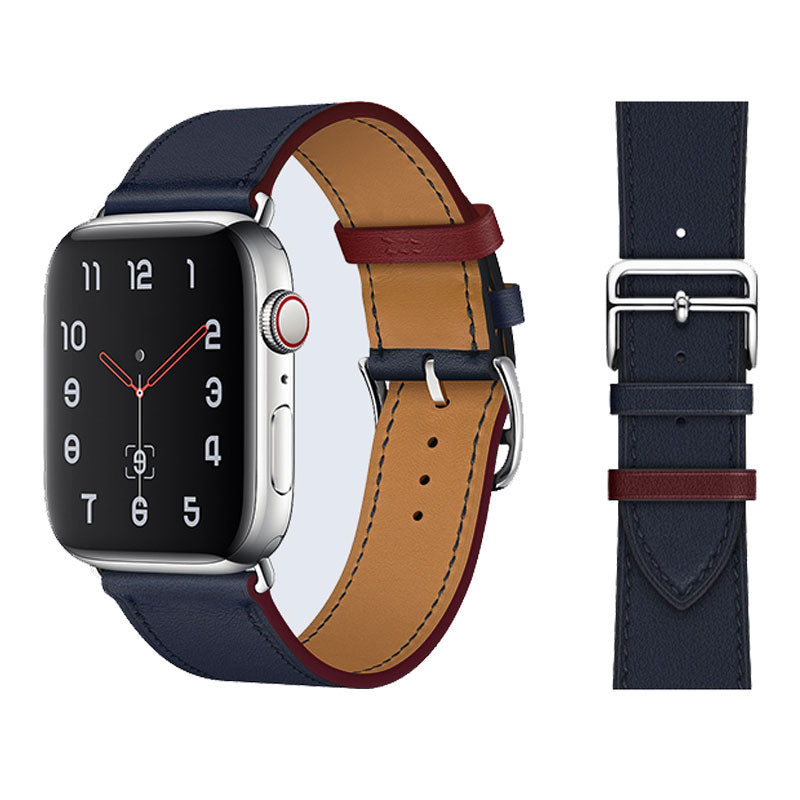 Genuine Leather Bracelet Strap For Apple Watch Band 45mm 49mm 41mm 44mm 42mm 40mm band iWatch Ultra/2 10 42/46mm 9 8 7 6 5 4 SE